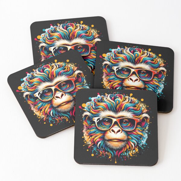 Item preview, Colorful monkey with Sunglasses designed and sold by AwesomeBeyondLimits.