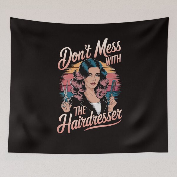 Item preview, Don't mess with the hairdresser in retro vintage style designed and sold by Jaroslaw-S.