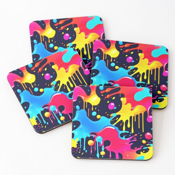 Item preview, Colorful Neon Paint Splatter Art designed and sold by Health And Fitness Posts e-Store.