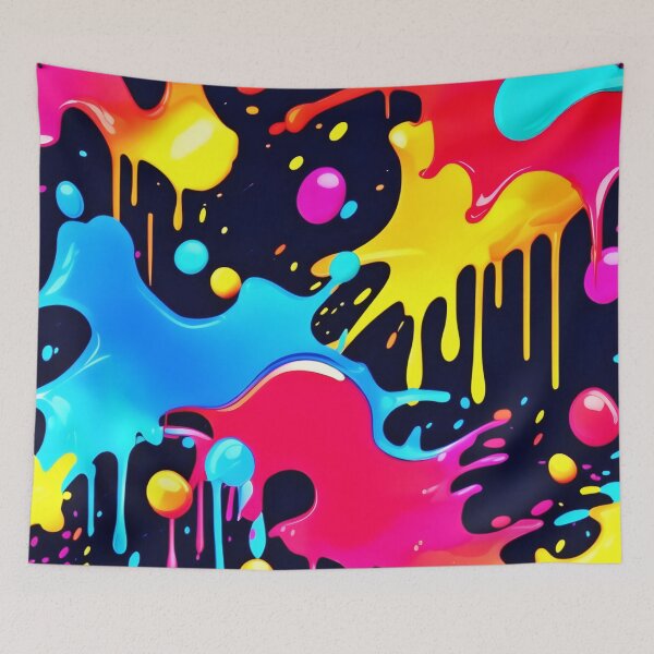 Item preview, Colorful Neon Paint Splatter Art designed and sold by Health And Fitness Posts e-Store.