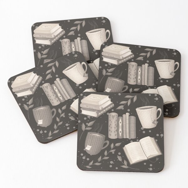 Item preview, Book Lovers Pattern in Dark Neutrals designed and sold by AnnikaisDrawing.