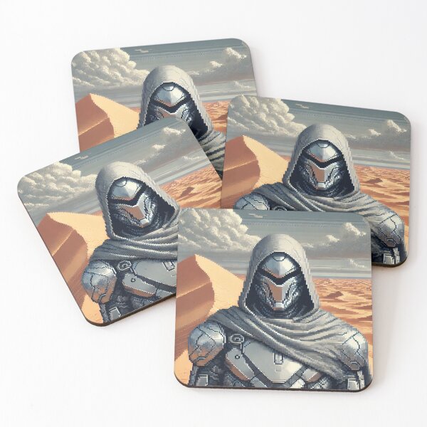 Item preview, Pixel Art Desert Guardian in Silver Armor designed and sold by ANIARTONLINE.