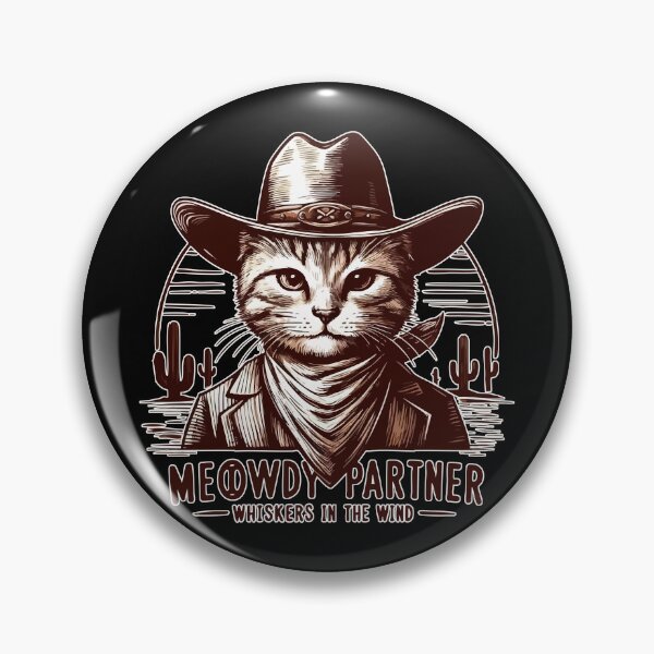 Item preview, Meowdy Partner Whiskers in the Wind Cat Vintage designed and sold by TomFrontierArt.