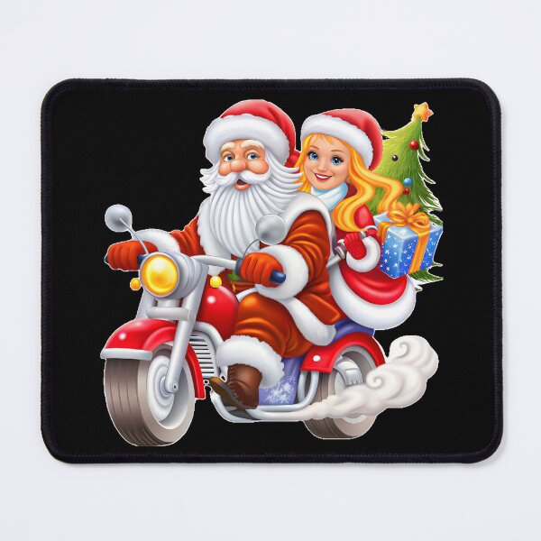 Item preview, Happy New year! Santa Claus and Snow Maiden on a motorcycle designed and sold by orthodox-icon.