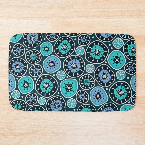 Item preview, Hand Drawn Blue and Teal Mid Century Starburst Pattern designed and sold by schorrnuff.