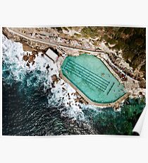An Aerial view of Bronte rock ocean pool in Sydney Australia Poster