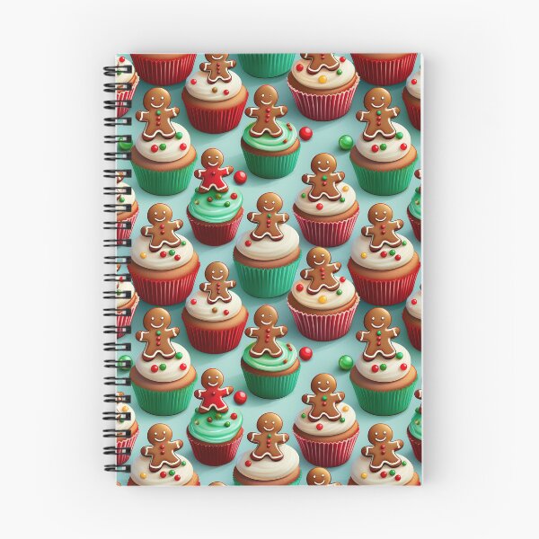 Item preview, Cupcake Christmas: A whimsical pattern featuring adorable cupcakes topped with gingerbread men designed and sold by Grang Art Artistic Designs.