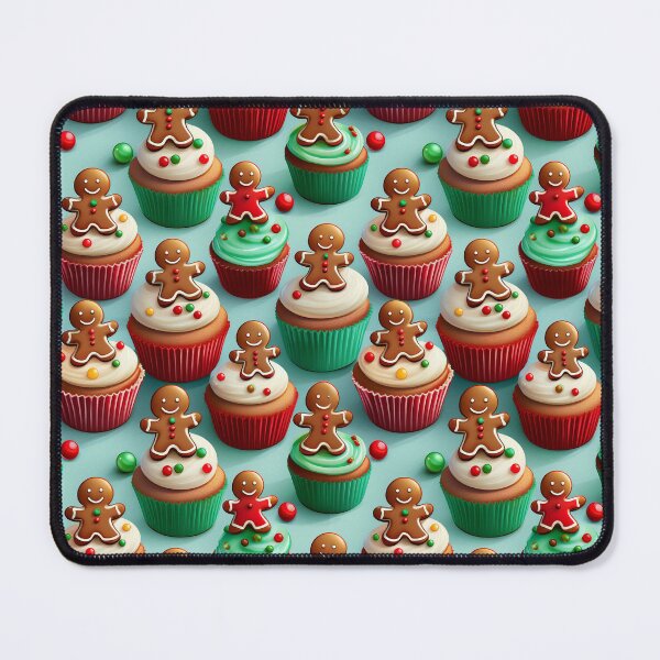 Item preview, Cupcake Christmas: A whimsical pattern featuring adorable cupcakes topped with gingerbread men designed and sold by Grang Art Artistic Designs.