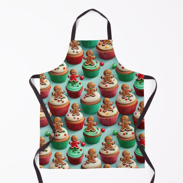 Item preview, Cupcake Christmas: A whimsical pattern featuring adorable cupcakes topped with gingerbread men designed and sold by Grang Art Artistic Designs.