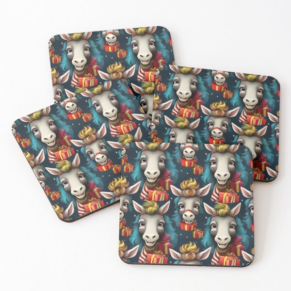 Item preview, Merry Donkey Christmas: A heartwarming pattern featuring donkeys with gifts and spreading joy. designed and sold by Grang Art Artistic Designs.
