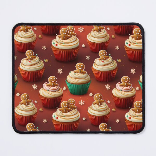 Item preview, Gingerbread Cupcake Parade: A playful pattern showcasing a procession of cupcakes topped with gingerbread men designed and sold by Grang Art Artistic Designs.