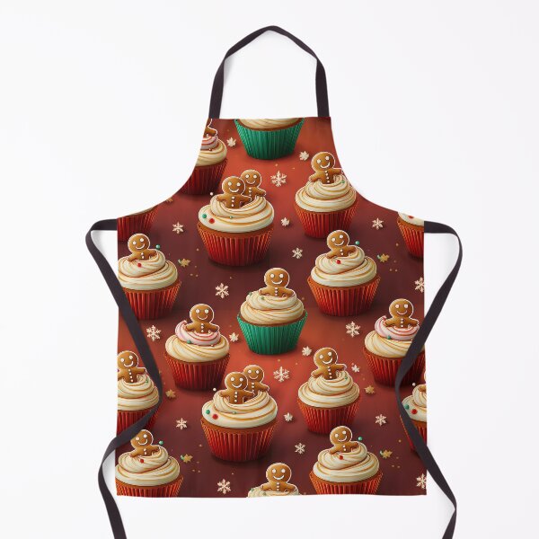 Item preview, Gingerbread Cupcake Parade: A playful pattern showcasing a procession of cupcakes topped with gingerbread men designed and sold by Grang Art Artistic Designs.