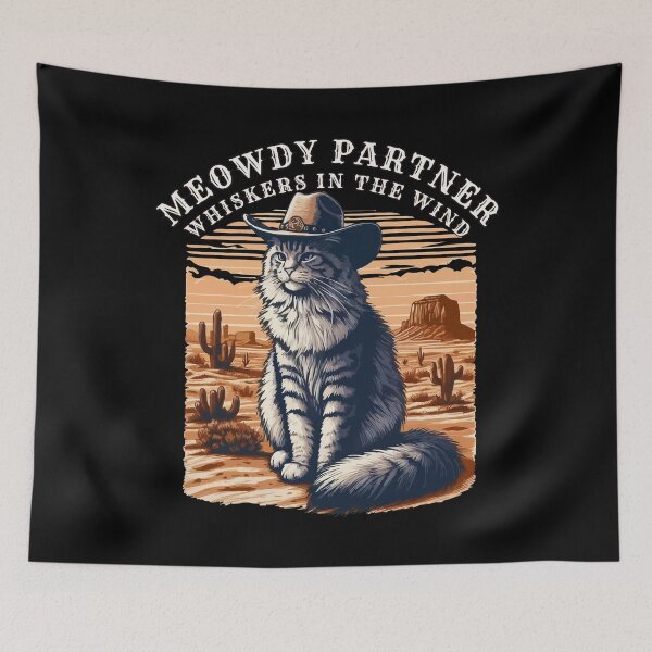 Item preview, Meowdy Partner Whiskers in the Wind designed and sold by TomFrontierArt.