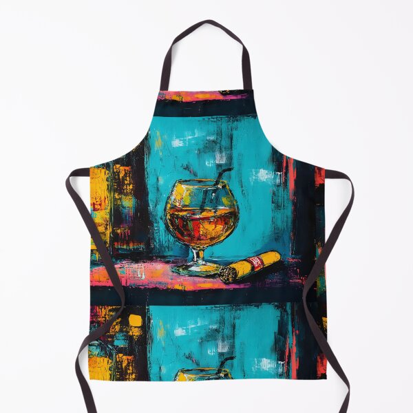 Item preview, Discover the Essence of Luxury: Bottle and Glass of Brandy with Cigar in Lavish Colors, Abstract Digital Art AI Generated designed and sold by OlfactoART Studio.