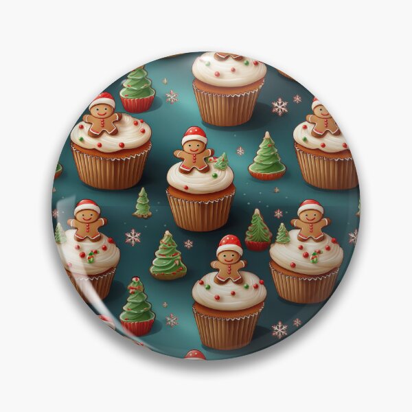 Item preview, Gingerbread Joy: A joyful pattern featuring cupcakes topped with gingerbread men in a winter wonderland. The background is filled with snowflakes and other festive elements. designed and sold by Grang Art Artistic Designs.