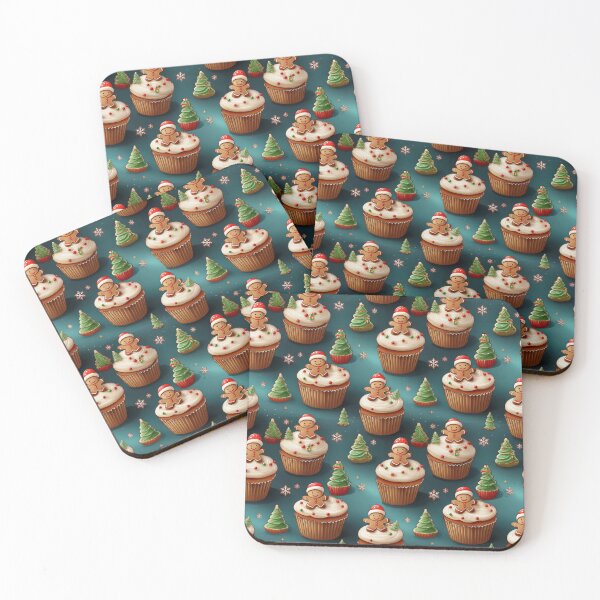 Item preview, Gingerbread Joy: A joyful pattern featuring cupcakes topped with gingerbread men in a winter wonderland. The background is filled with snowflakes and other festive elements. designed and sold by Grang Art Artistic Designs.