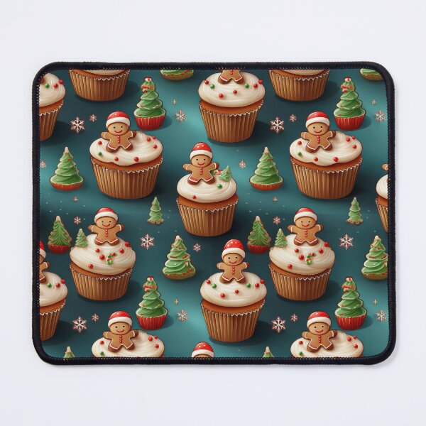 Item preview, Gingerbread Joy: A joyful pattern featuring cupcakes topped with gingerbread men in a winter wonderland. The background is filled with snowflakes and other festive elements. designed and sold by Grang Art Artistic Designs.