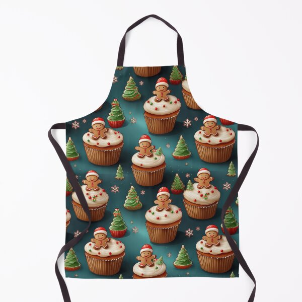 Item preview, Gingerbread Joy: A joyful pattern featuring cupcakes topped with gingerbread men in a winter wonderland. The background is filled with snowflakes and other festive elements. designed and sold by Grang Art Artistic Designs.