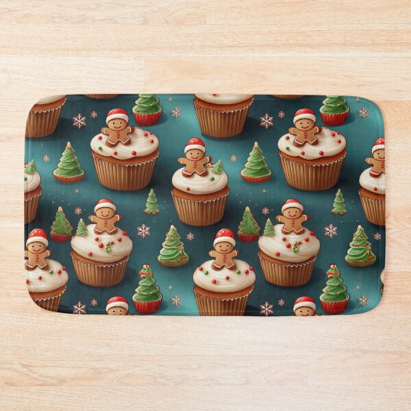 Item preview, Gingerbread Joy: A joyful pattern featuring cupcakes topped with gingerbread men in a winter wonderland. The background is filled with snowflakes and other festive elements. designed and sold by Grang Art Artistic Designs.