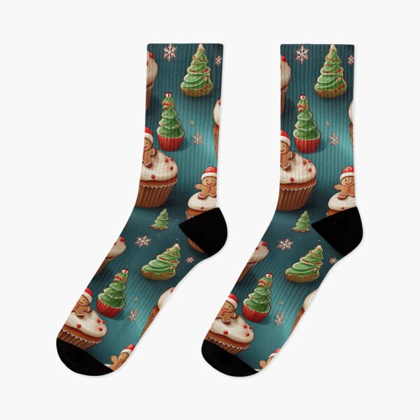 Item preview, Gingerbread Joy: A joyful pattern featuring cupcakes topped with gingerbread men in a winter wonderland. The background is filled with snowflakes and other festive elements. designed and sold by Grang Art Artistic Designs.