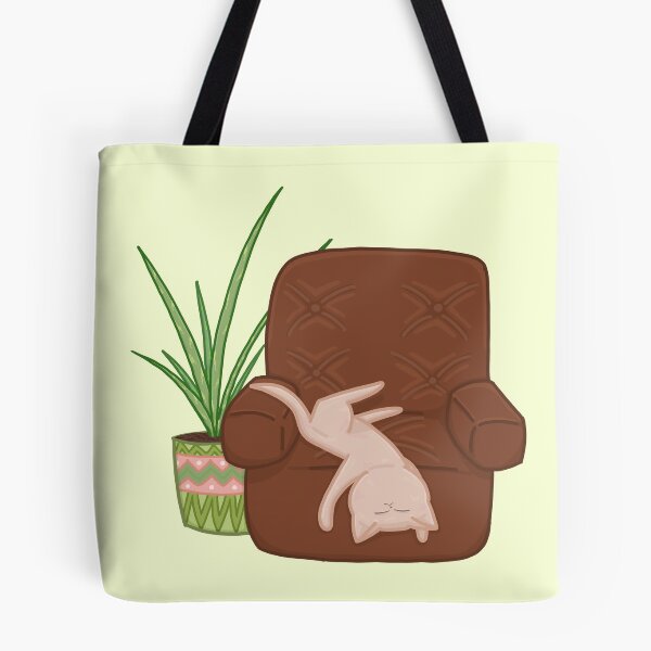 Aperçu de l'œuvre Chat qui ruisselle avec fauteuil et plante créée et vendue par KitKattyDesigns.