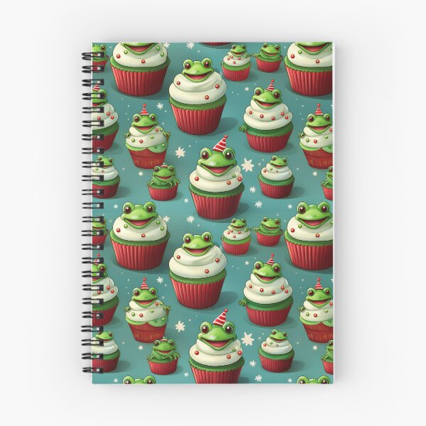 Item preview, Frosted Friends: A fun and friendly pattern featuring cupcakes topped with frogs, each one with a different expression and personality. The cupcakes are decorated with colorful frosting and sprinkles. designed and sold by Grang Art Artistic Designs.