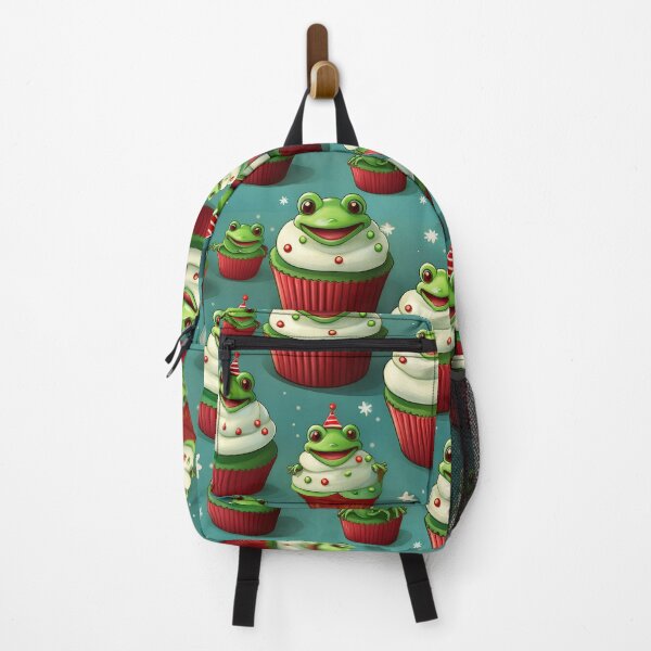 Item preview, Frosted Friends: A fun and friendly pattern featuring cupcakes topped with frogs, each one with a different expression and personality. The cupcakes are decorated with colorful frosting and sprinkles. designed and sold by Grang Art Artistic Designs.
