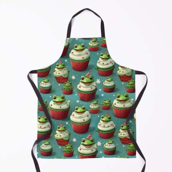 Item preview, Frosted Friends: A fun and friendly pattern featuring cupcakes topped with frogs, each one with a different expression and personality. The cupcakes are decorated with colorful frosting and sprinkles. designed and sold by Grang Art Artistic Designs.