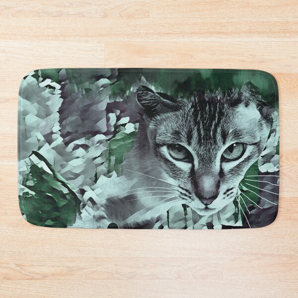 Item preview, GREEN, GREY AND DUSTY BURGUNDY CAT ON LONG NOVEMBER WALK designed and sold by Most1234.