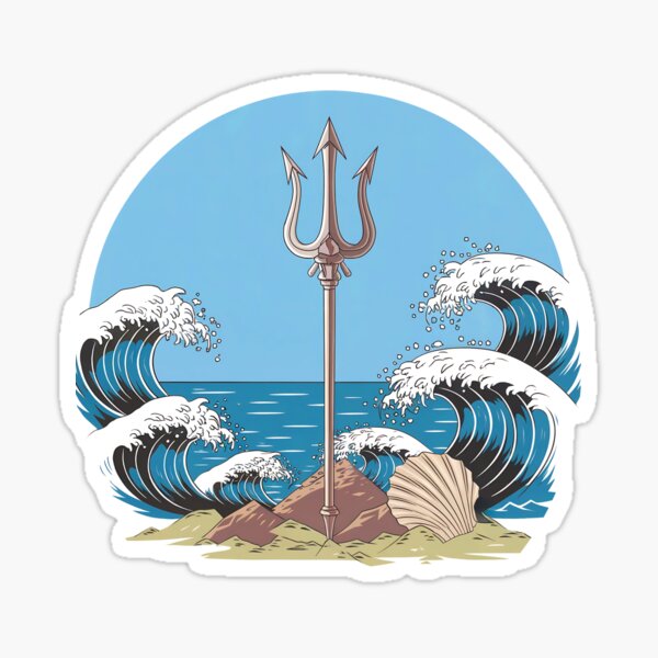 Item preview, Poseidon's Trident Stands in the Waves designed and sold by YT-Greek2Me.