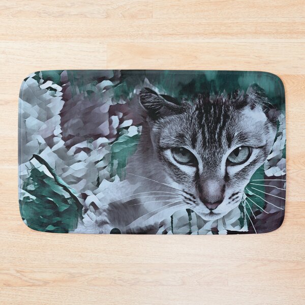 Item preview, SAGE GREEN, BLUE - GREEN, AQUA - GREEN, GREY AND DUSTY BURGUNDY CAT ON LONG NOVEMBER WALK  designed and sold by Most1234.