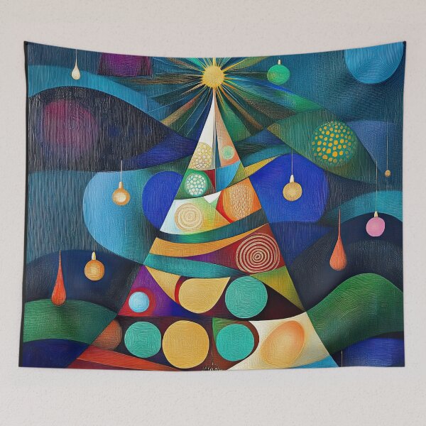 Item preview, Abstract Christmas Tree - Modern Geometric Holiday Art designed and sold by BeautyPulse.