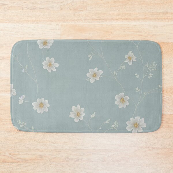 Item preview, White Flowers on Soft Sage designed and sold by BubbleGalaxy.