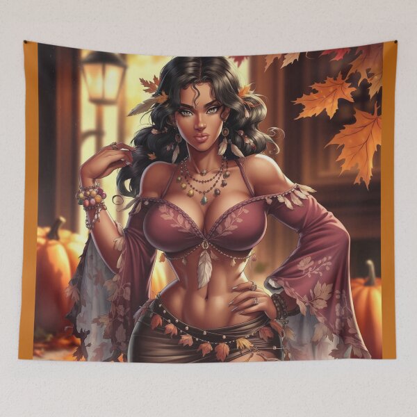 Item preview, Copy of Boho Femme Fatale Thanksgiving - Anime-Style Rustic Charm designed and sold by DEEPDesignsART.
