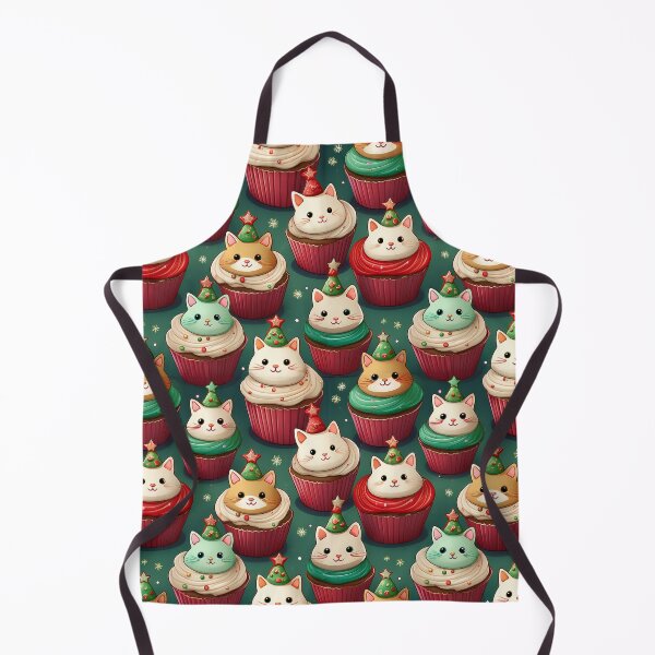 Item preview, Frosted Friends: A fun and friendly pattern featuring cupcakes topped with pussycats, each one with a different expression and personality. The cupcakes are decorated with seasonal decorations. designed and sold by Grang Art Artistic Designs.