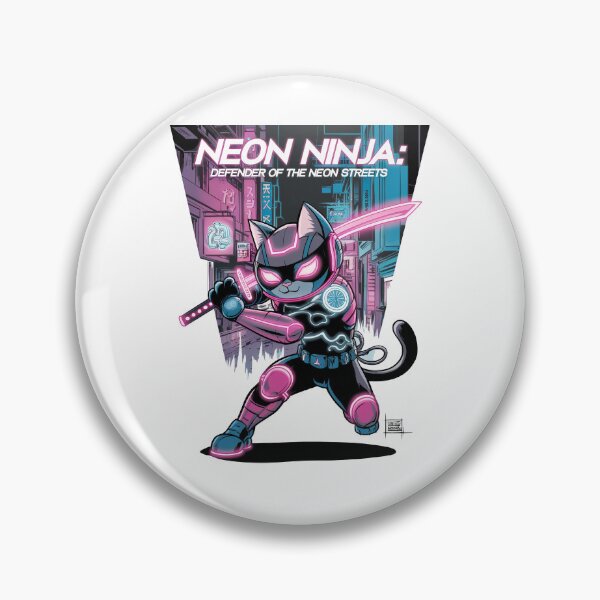 Item preview, Neon Ninja: Defender of the Neon Streets - Cyberpunk Cat designed and sold by ObjCrea123.