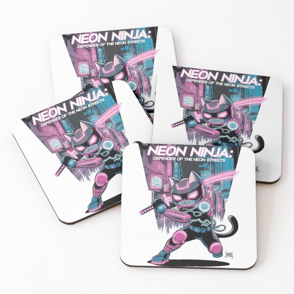 Item preview, Neon Ninja: Defender of the Neon Streets - Cyberpunk Cat designed and sold by ObjCrea123.