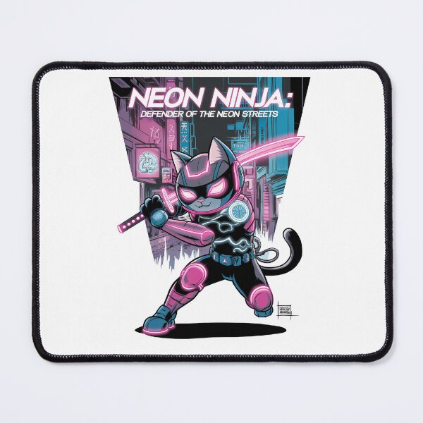 Item preview, Neon Ninja: Defender of the Neon Streets - Cyberpunk Cat designed and sold by ObjCrea123.