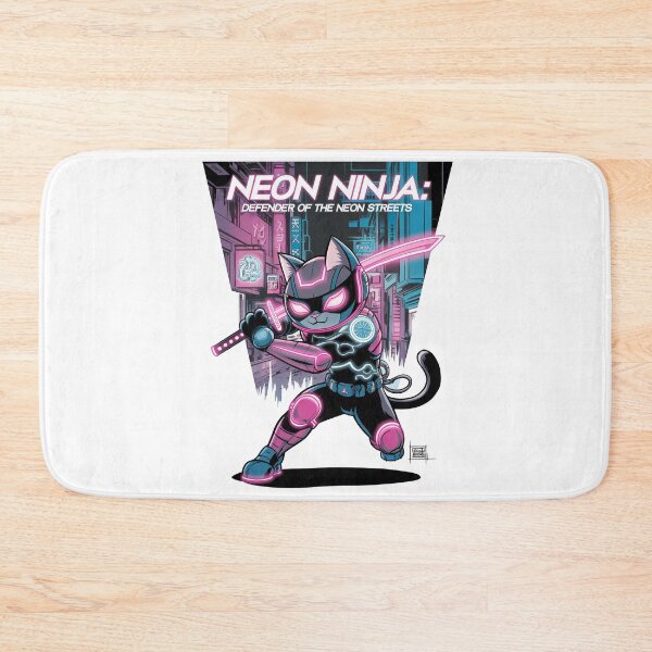 Item preview, Neon Ninja: Defender of the Neon Streets - Cyberpunk Cat designed and sold by ObjCrea123.