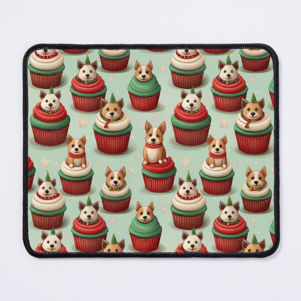 Item preview, Dog Cupcake Parade: A playful pattern showcasing a procession of cupcakes topped with dogs, each one unique and charming. designed and sold by Grang Art Artistic Designs.