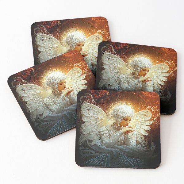 Item preview, Celestial White Angel - Ethereal Winged Guardian designed and sold by BeautyPulse.