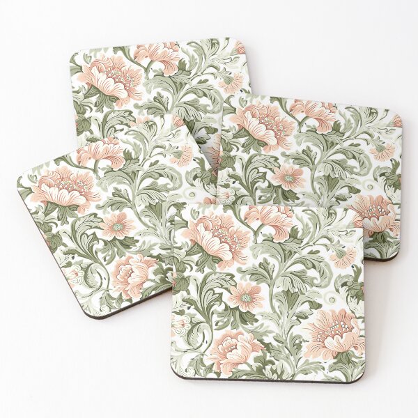 Item preview, Peach Blossom - Vintage Floral Damask Pattern designed and sold by HausKatz.