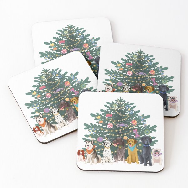 Item preview, Christmas tree and dogs designed and sold by MariaPencilArt.