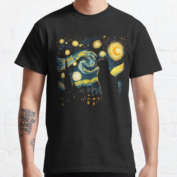 Vista previa del artículo con la obra «Gato Noche Estrellada Van Gogh», diseñado y vendido por Topmaxdesign.