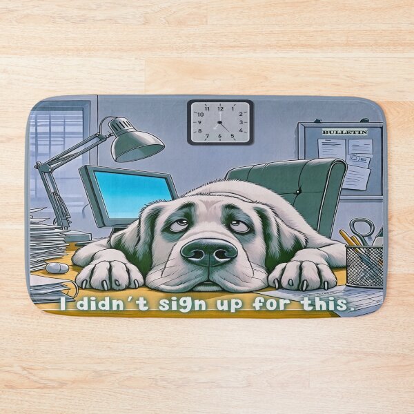 Item preview, Overworked Office Dog – "I Didn’t Sign Up for This" designed and sold by gleefulme.