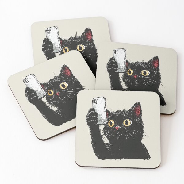 Item preview, Black Cat Selfie Social Media Influencer designed and sold by OrenjiArtShop.