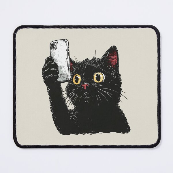 Item preview, Black Cat Selfie Social Media Influencer designed and sold by OrenjiArtShop.