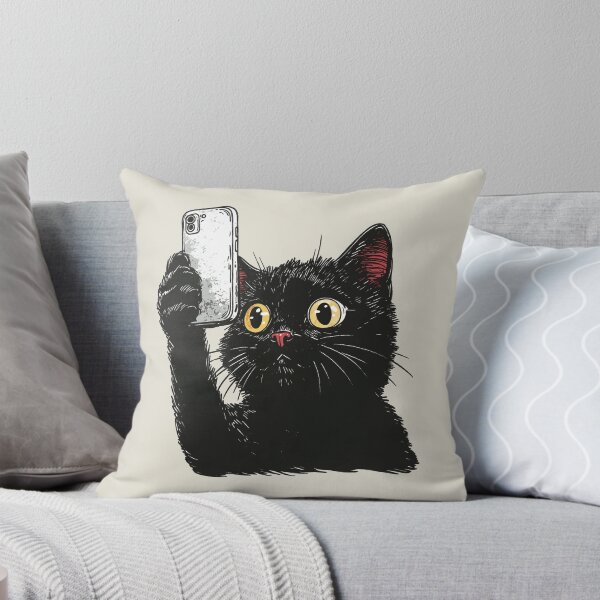 Item preview, Black Cat Selfie Social Media Influencer designed and sold by OrenjiArtShop.