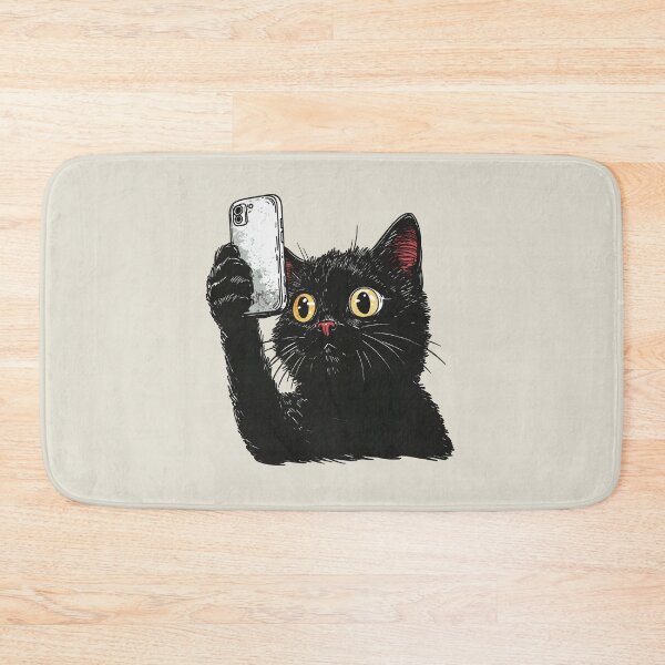 Item preview, Black Cat Selfie Social Media Influencer designed and sold by OrenjiArtShop.