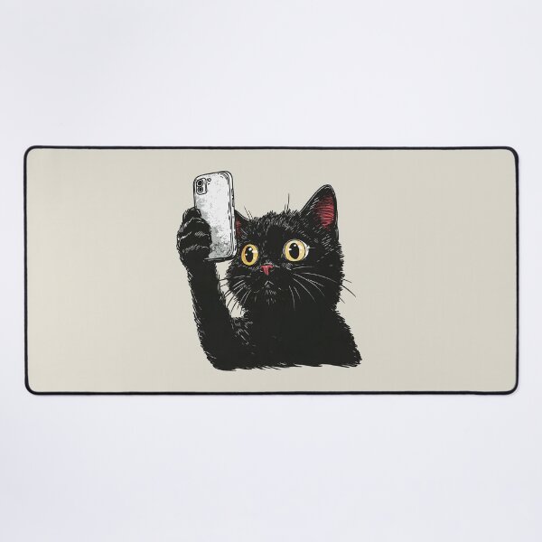 Item preview, Black Cat Selfie Social Media Influencer designed and sold by OrenjiArtShop.